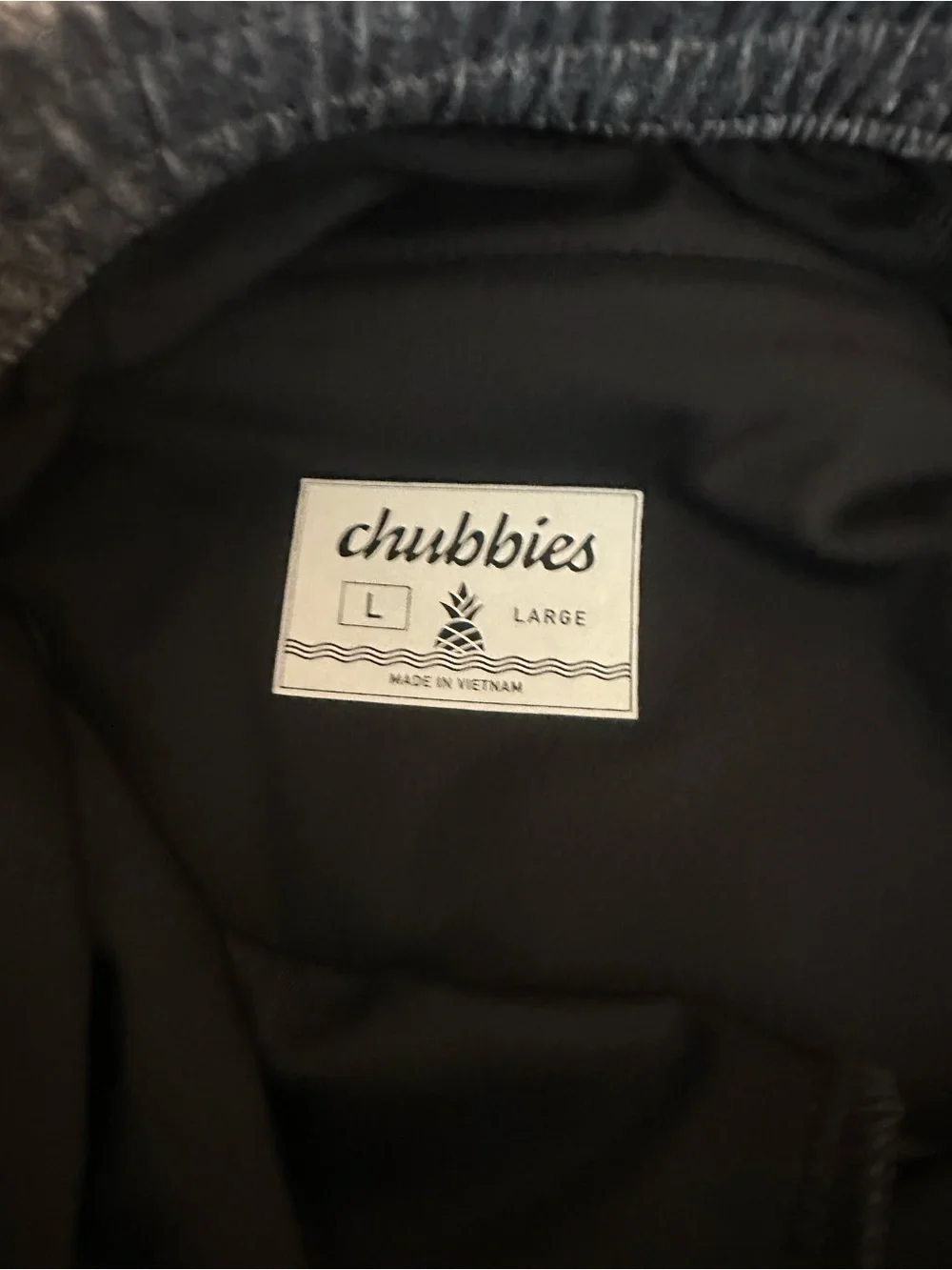 chubbies Black Joggers with Blue Drawstring